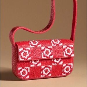 Anthropologie Fiona Bag Red Patterned Women's Bag